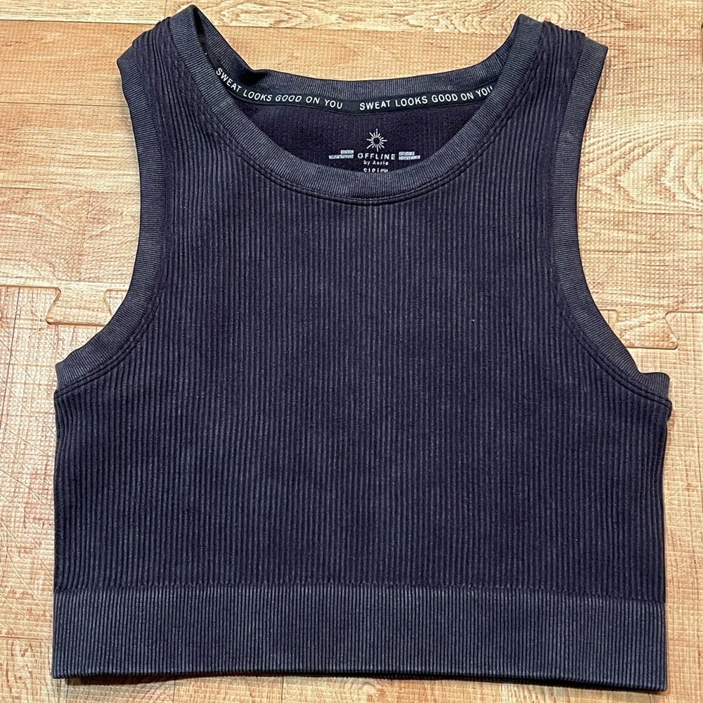 OFFLINE by Aerie Ribbed Sports Bra Seamless Crop Tank